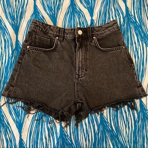 Zara high rise denim shorts